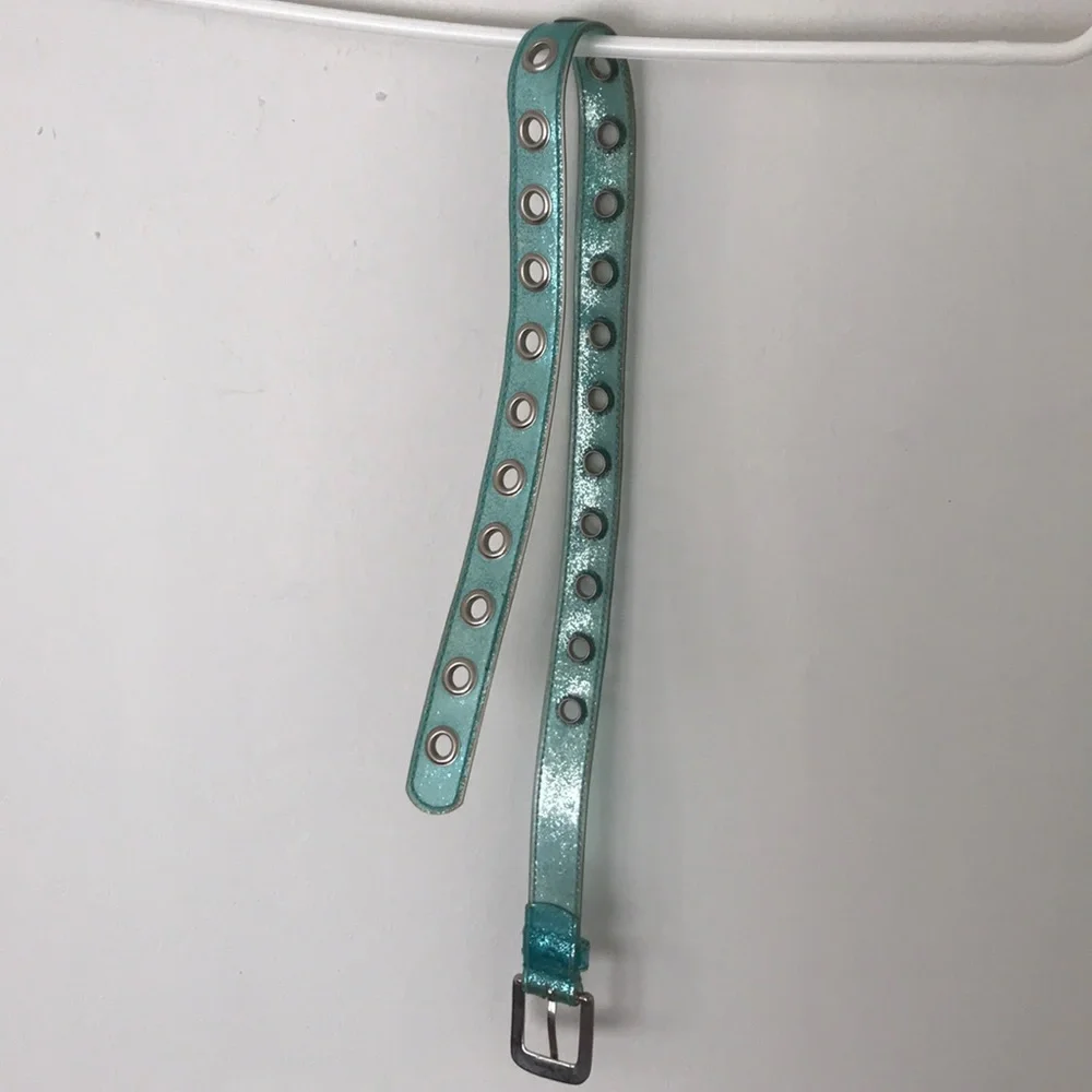 NEW Girl's Glitter Belt Blue Green Shiny Sparkle